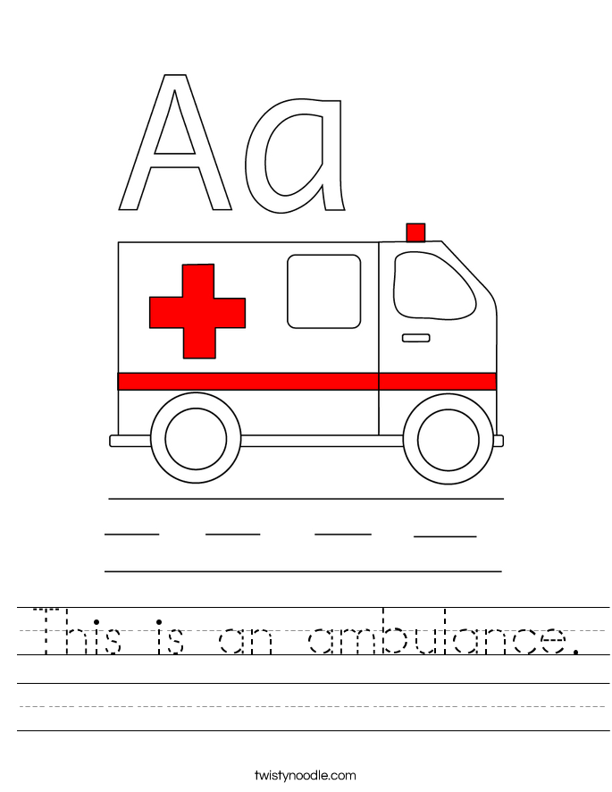 This is an ambulance Worksheet - Twisty Noodle