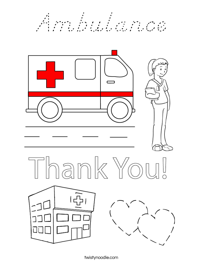 Ambulance Coloring Page