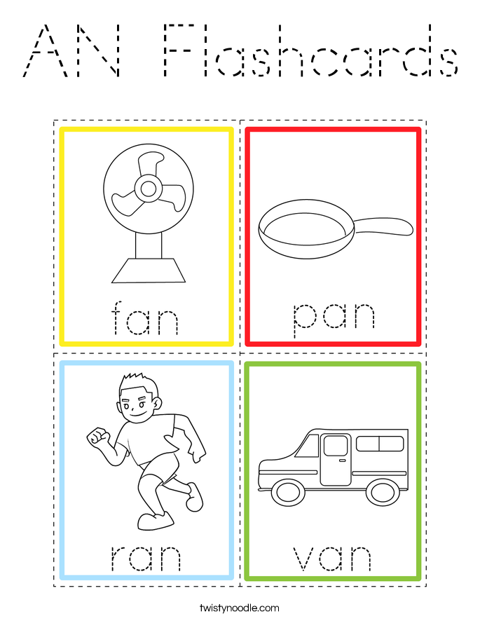 AN Flashcards Coloring Page