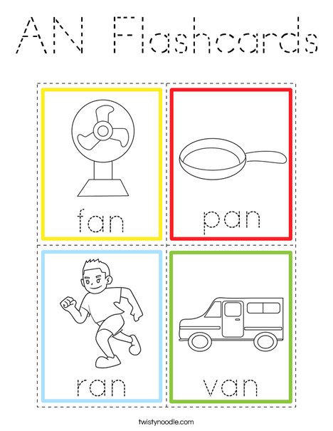 AN Flashcards Coloring Page
