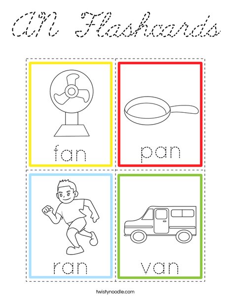 AN Flashcards Coloring Page