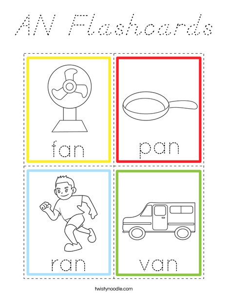 AN Flashcards Coloring Page