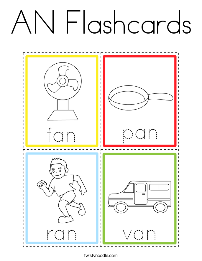 AN Flashcards Coloring Page