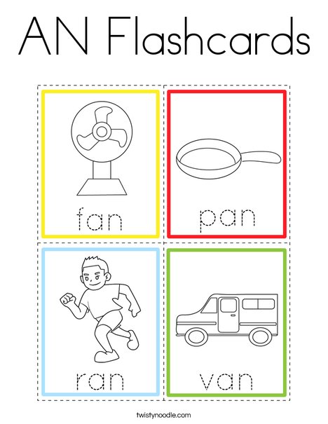 AN Flashcards Coloring Page