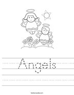 Angels Handwriting Sheet
