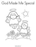 God Made Me Special Coloring Page
