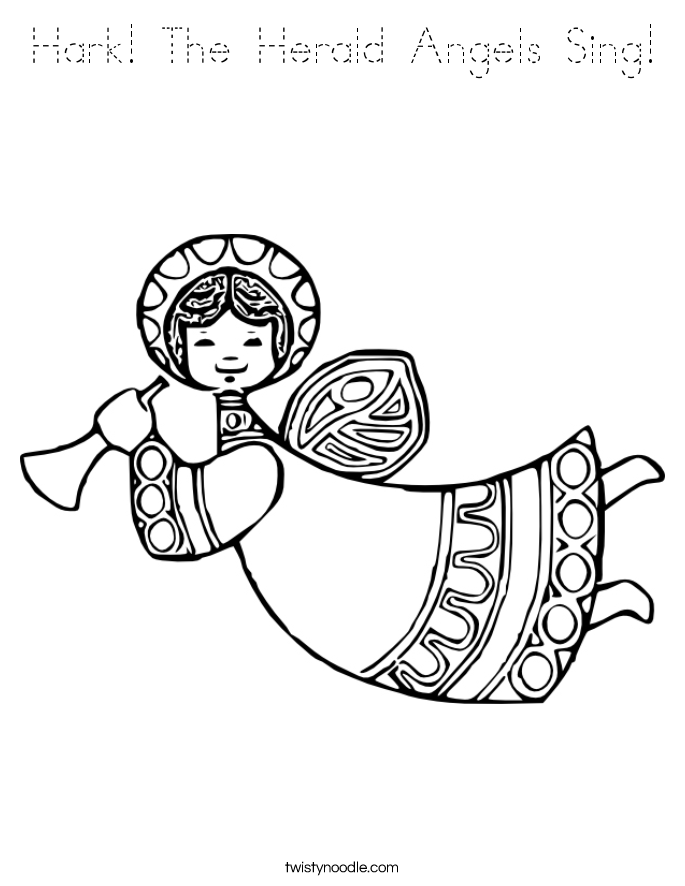 Hark! The Herald Angels Sing! Coloring Page