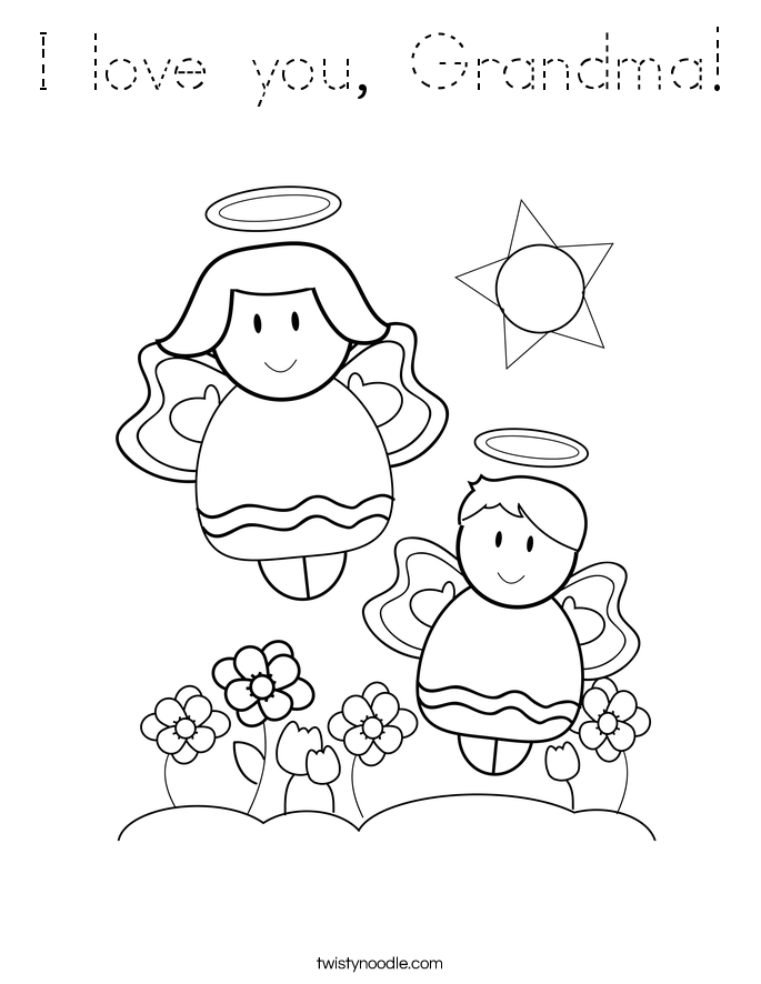 I love you, Grandma! Coloring Page