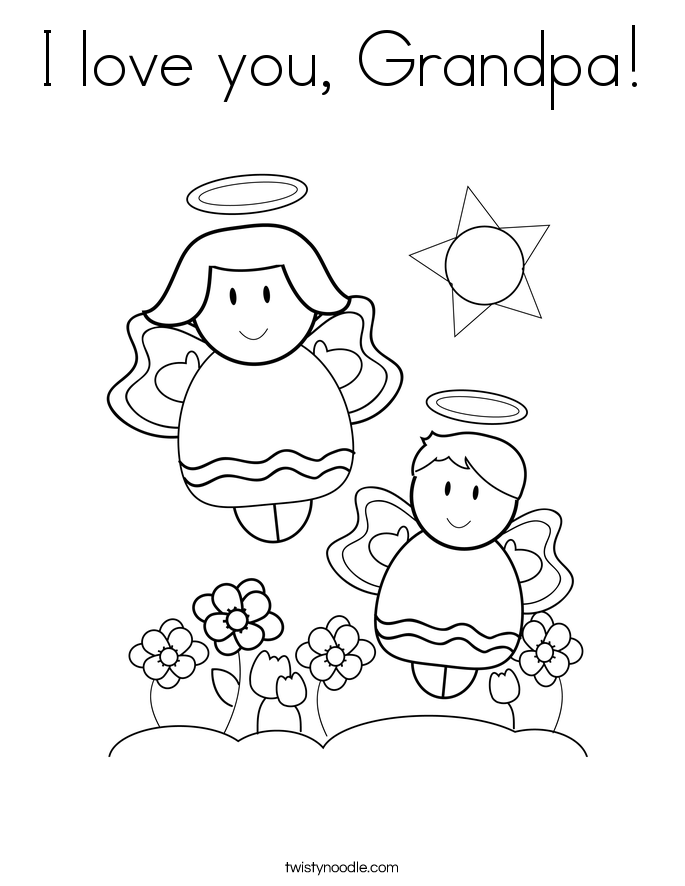 I love you, Grandpa! Coloring Page