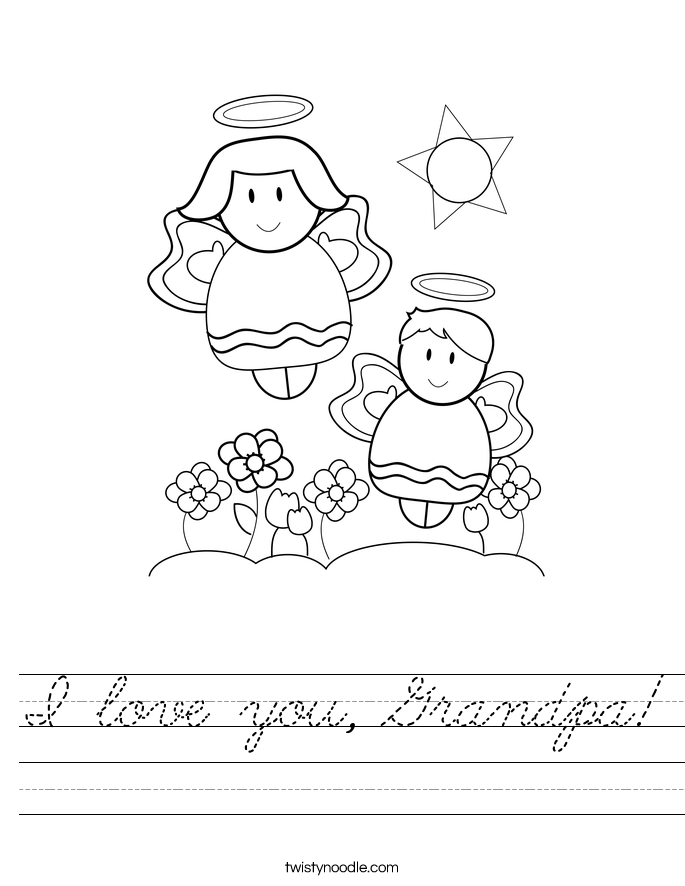 I love you, Grandpa! Worksheet