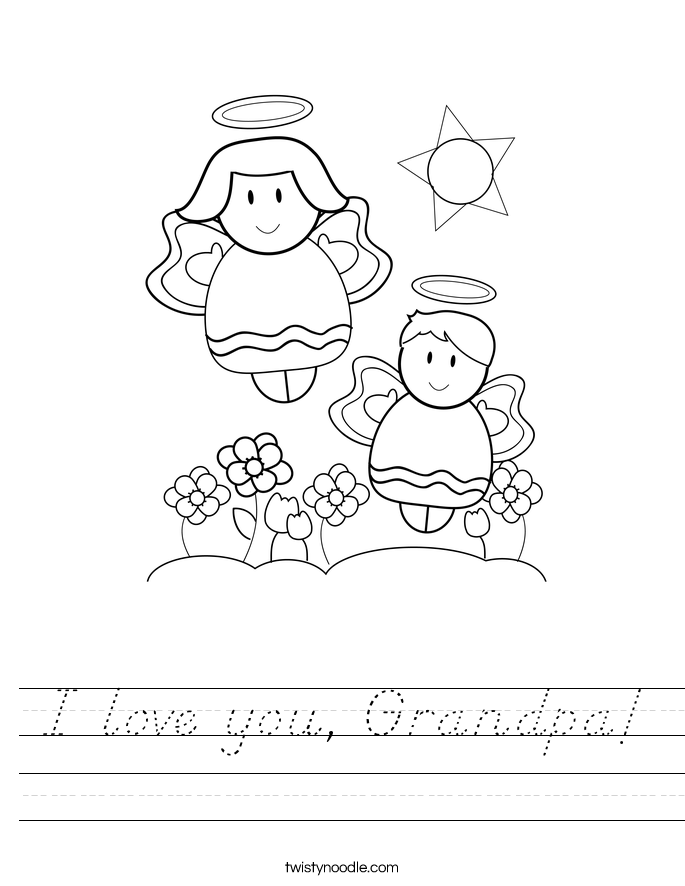 I love you, Grandpa! Worksheet