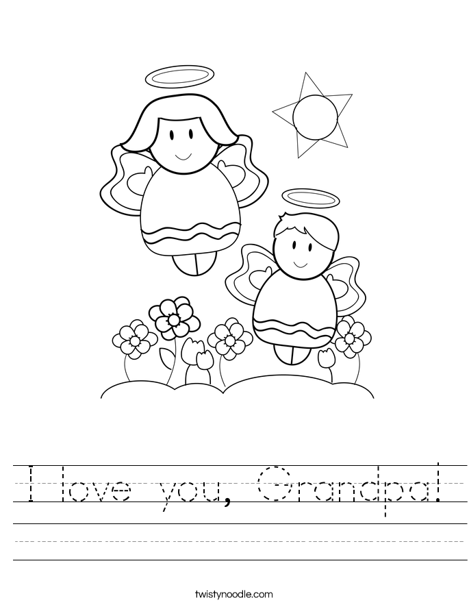 I love you, Grandpa! Worksheet