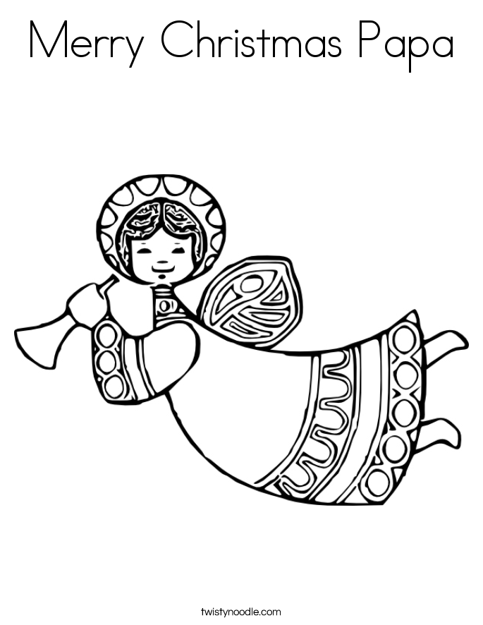 Merry Christmas Papa Coloring Page