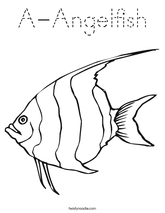 A-Angelfish Coloring Page