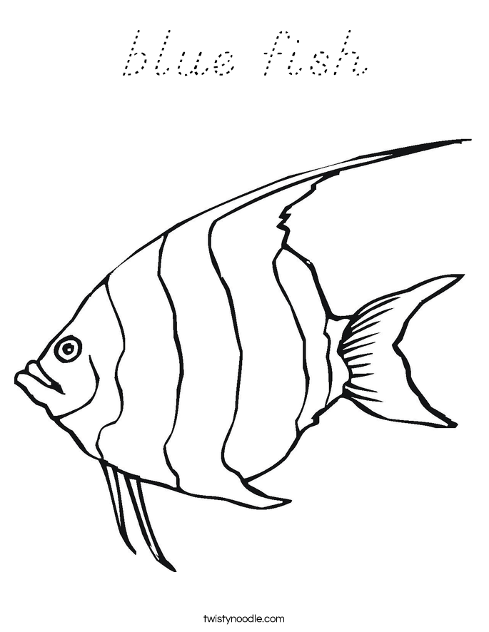 blue fish Coloring Page