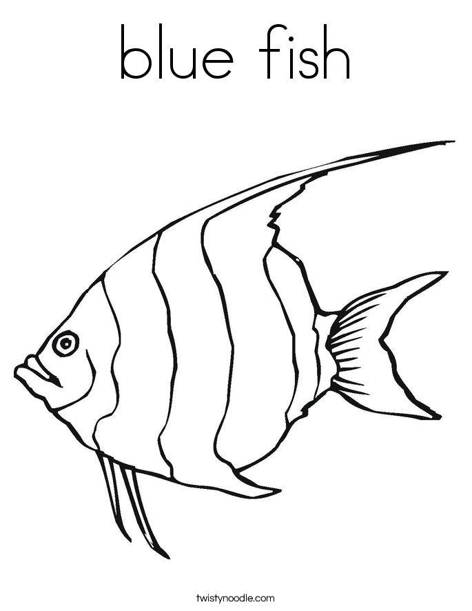 blue fish Coloring Page