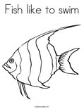 Fish like to swimColoring Page