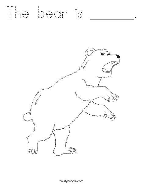 Angry Bear Coloring Page