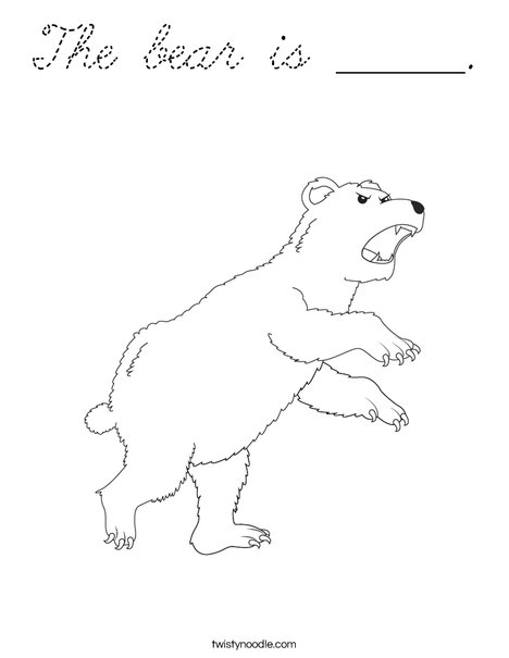 Angry Bear Coloring Page