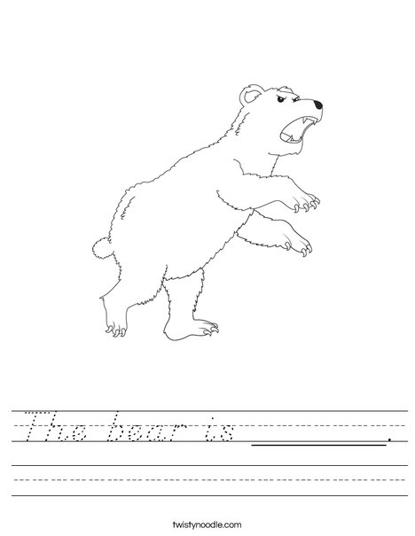 Angry Bear Worksheet
