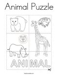 Animal Puzzle Coloring Page