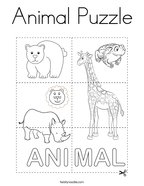 Animal Puzzle Coloring Page