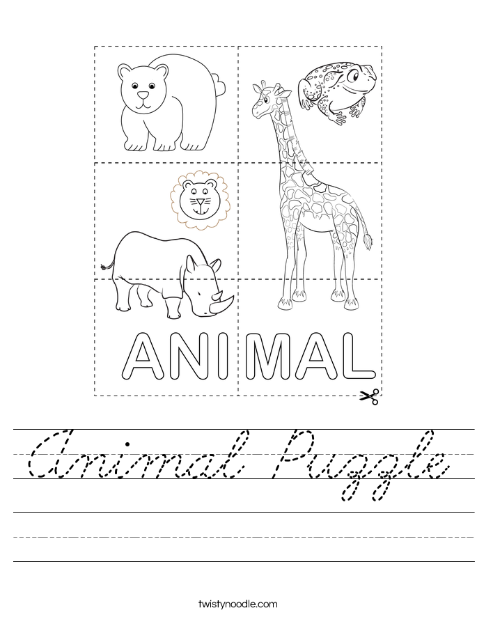 Animal Puzzle Worksheet