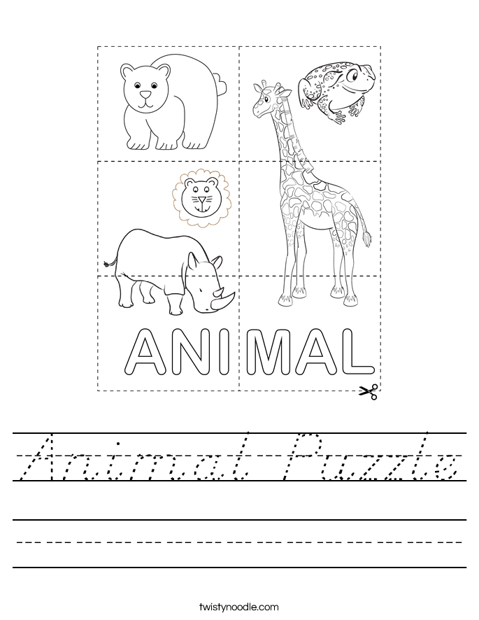 Animal Puzzle Worksheet