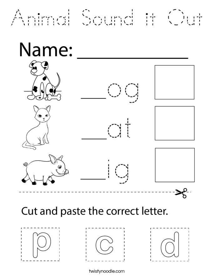 Animal Sound it Out Coloring Page