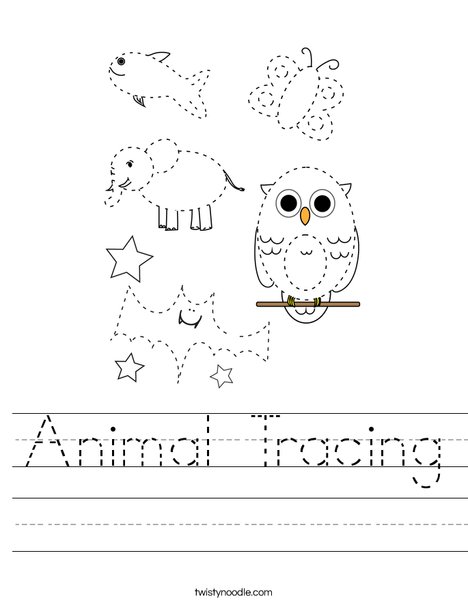 Animal Tracing Worksheet