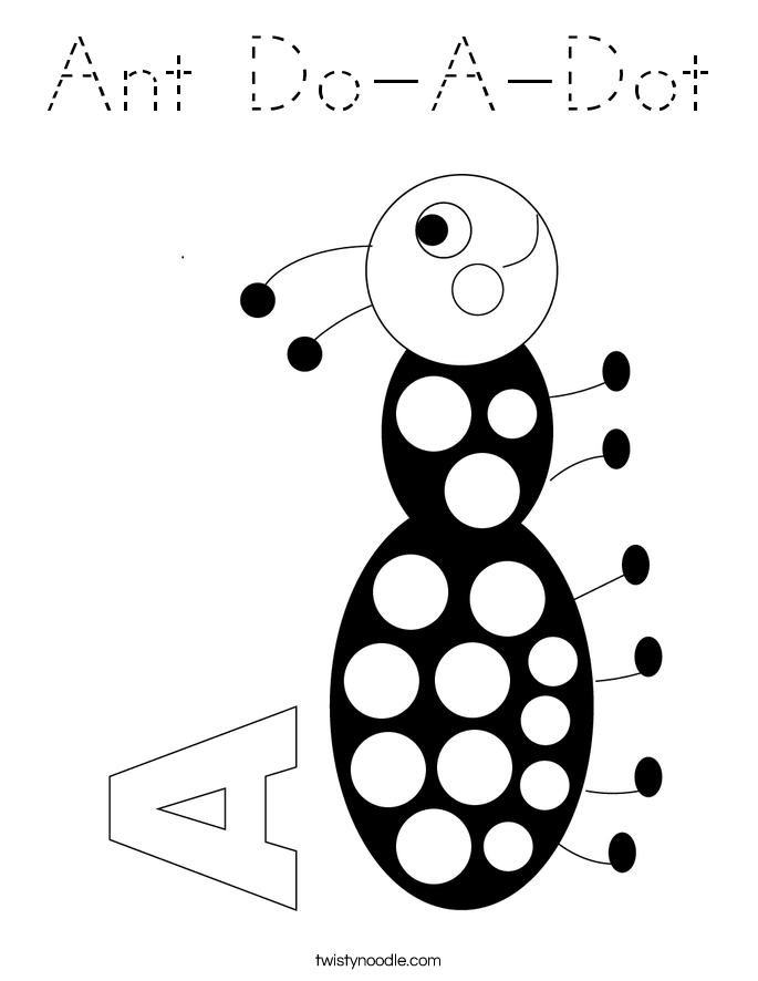 Ant Do-A-Dot Coloring Page