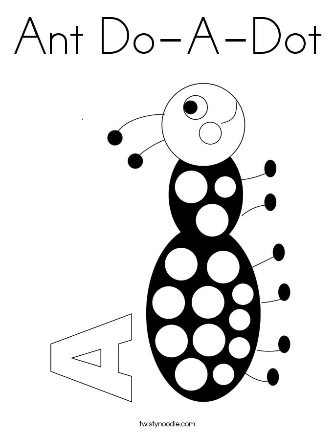 Ant Do-A-Dot Coloring Page