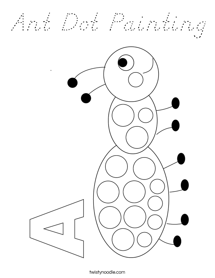 Ant Dot Painting Coloring Page