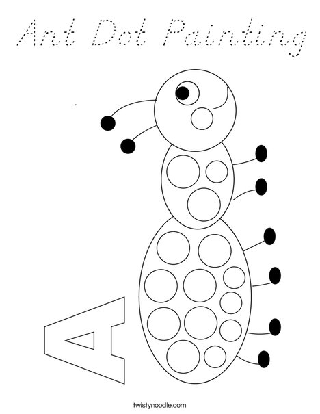 Ant Dot Painting Coloring Page