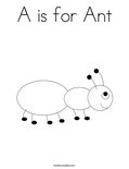A is for Ant Coloring Page