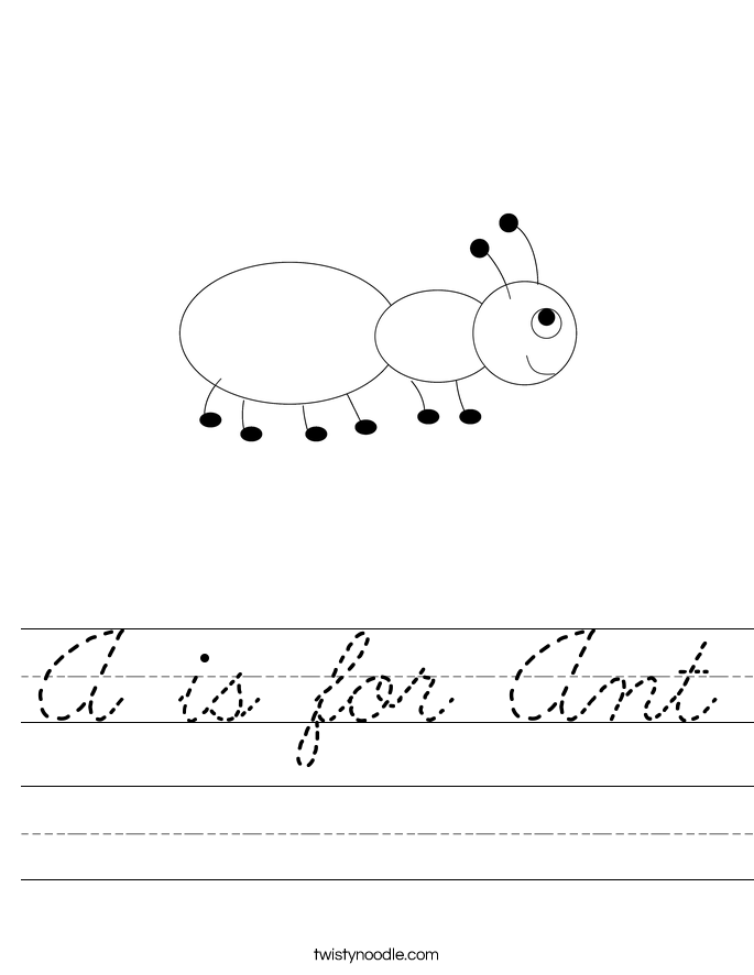 A is for Ant Worksheet