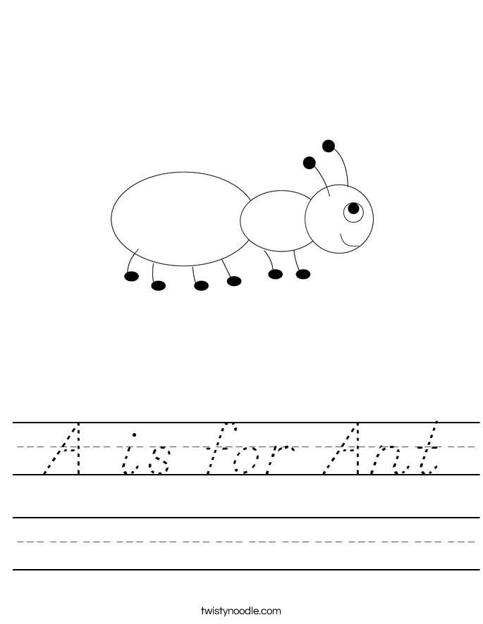 A is for Ant Worksheet