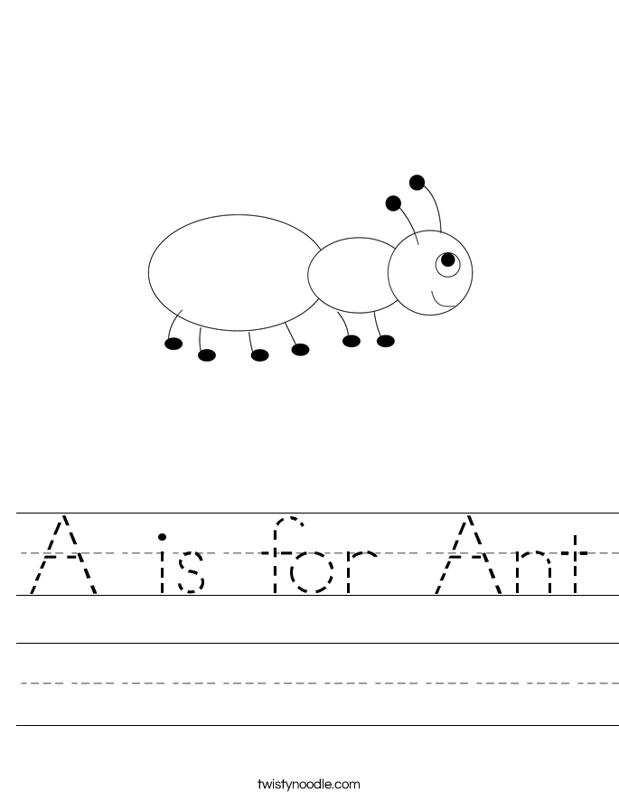 A is for Ant Worksheet