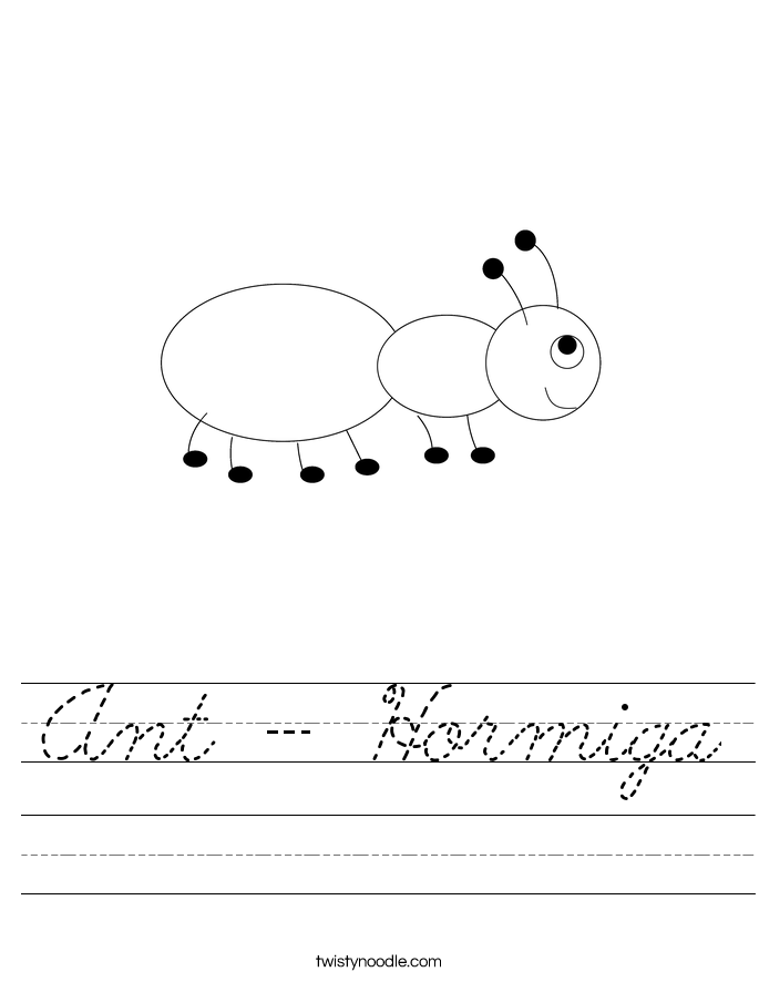 Ant - Hormiga Worksheet