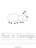 Ant - Hormiga Worksheet
