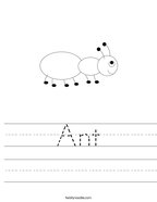 Ant Handwriting Sheet