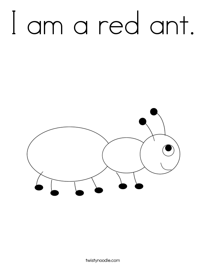 I am a red ant. Coloring Page