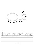 I am a red ant. Worksheet