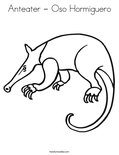 Anteater - Oso Hormiguero Coloring Page