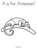A is for Anteater! Coloring Page