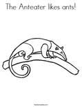 The Anteater likes ants! Coloring Page