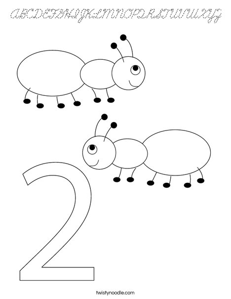 Two Ants Coloring Page