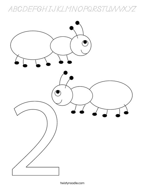 Two Ants Coloring Page