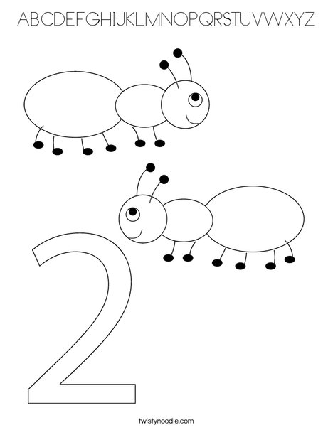 Two Ants Coloring Page
