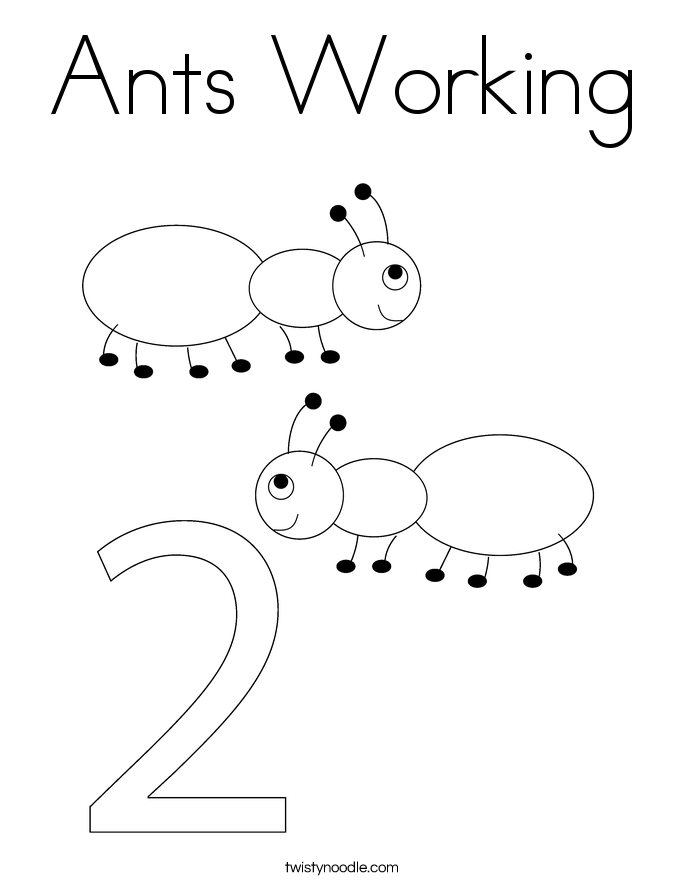 Ants Working Coloring Page
